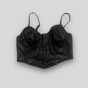 Black Leather Corset Type Shirt